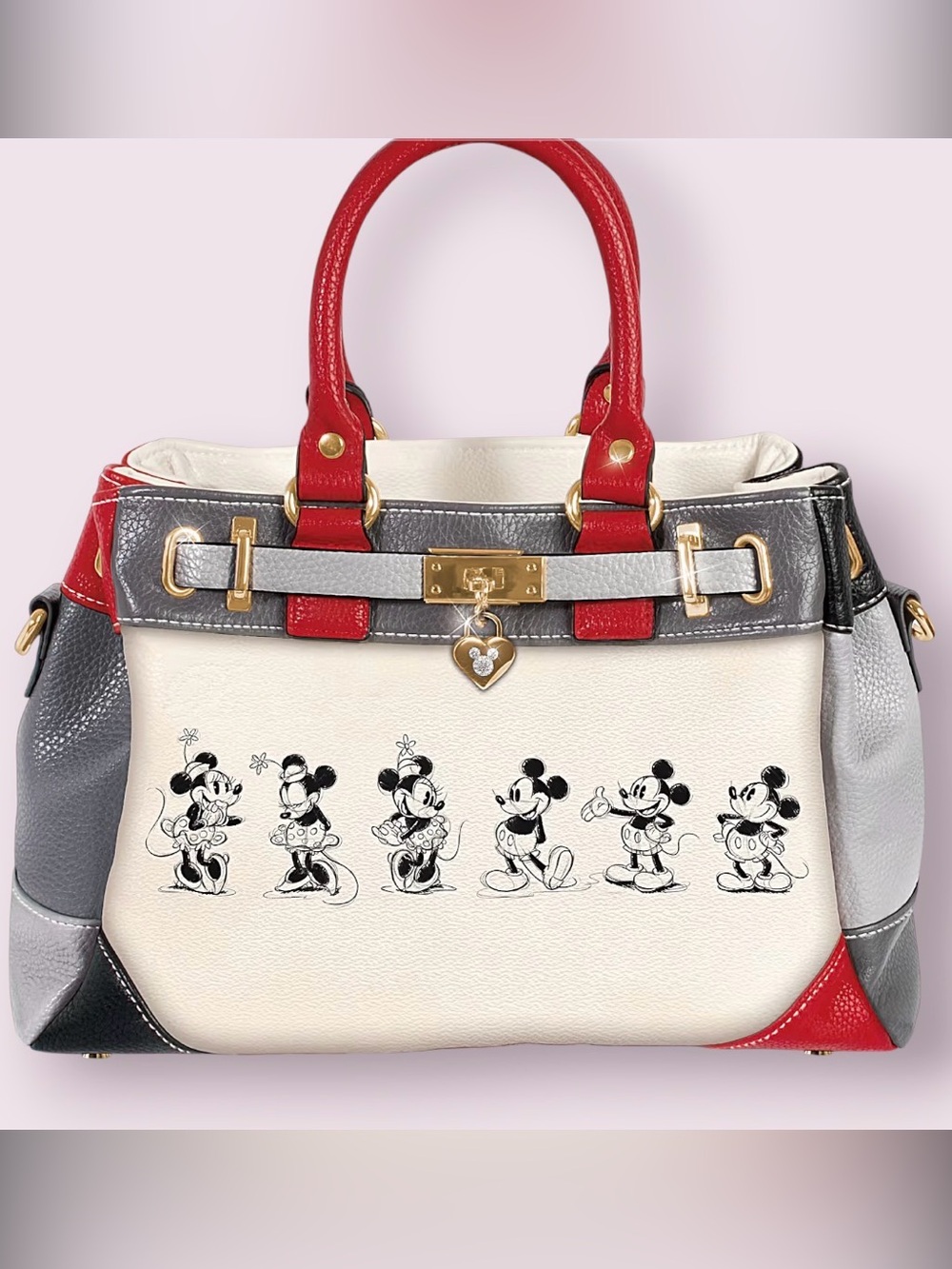 The Bradford Exchange Disney Mickey Mouse Minnie Mouse Love Story Crossbody Bag